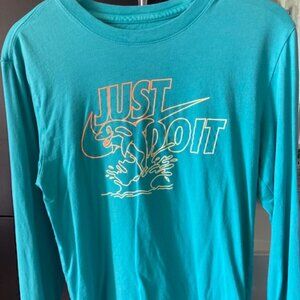 Men's NIKE L/S Shirt (Teal), Size Small